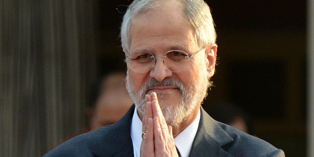 Lt. Governor Najeeb Jung during the felicitation of Battle Casualties, Gallantry Awardees and Distinguished Service Medal Winners at a function at Raj Niwas in New Delhi.