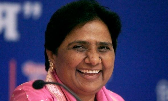 Mayawati smiles after her birthday celebrations in January 15, 2008.