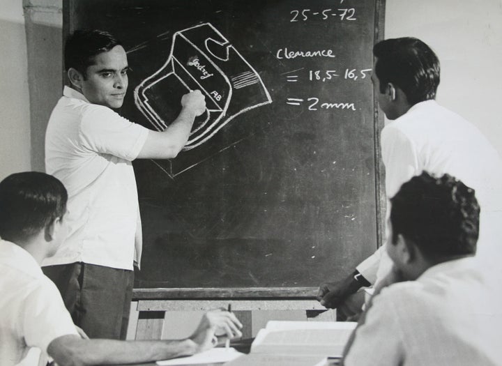 The design team at Godrej during a training session in 1972.