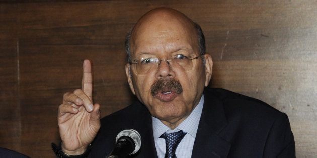 Chief Election Commissioner of India Dr. Nasim Zaidi addressing the media at a City Hotel on April 14, 2016 in Kolkata, India.