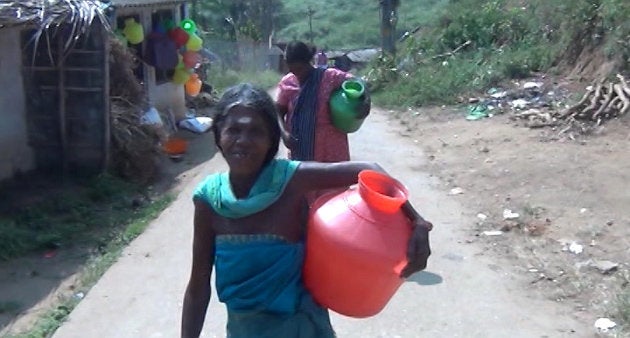 Women have to travel for 1 km to fetch water
