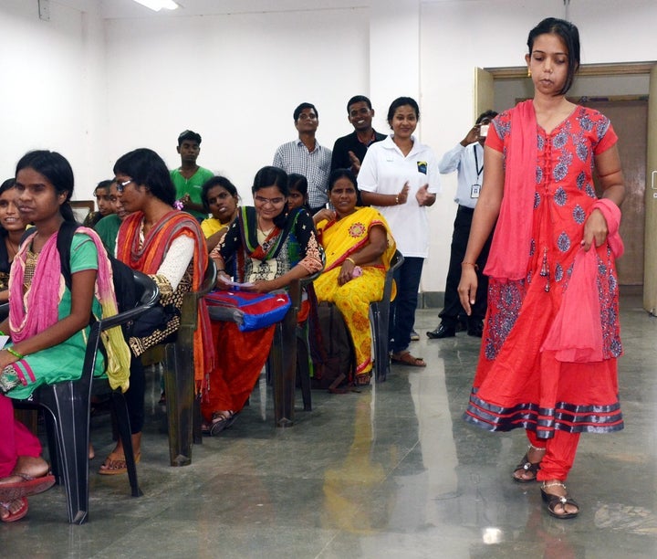 Jhumri Biswal, one of the finalists of the Miss India Contest for the Visually Impaired, 2017