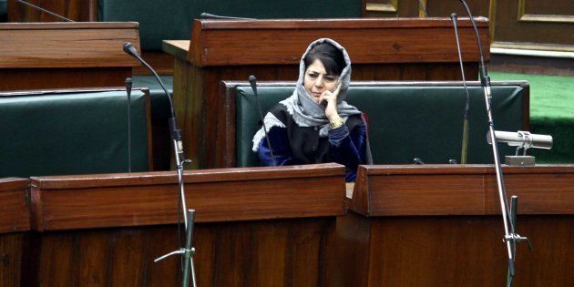 JAMMU, INDIA - JANUARY 16: Jammu & Kashmir Chief Minister Mehbooba Mufti during the Budget Session in Legislative Assembly, on January 16, 2017 in Jammu, India. (Photo by Nitin Kanotra/Hindustan Times via Getty Images)
