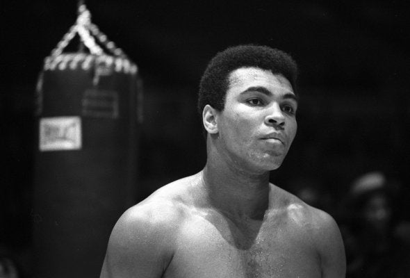 Heavyweight boxer Muhammad Ali trains for his fight against Oscar Bonavena on December 7, 1970