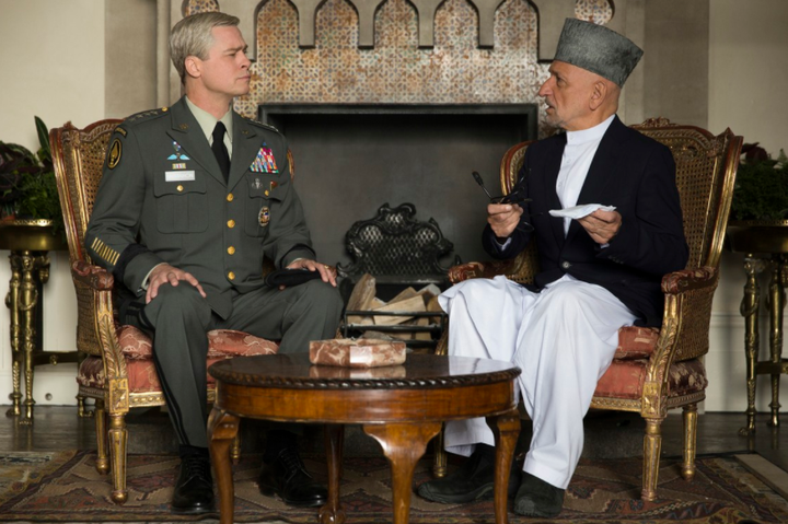 Brad Pitt and Ben Kingsley in 'War Machine.'