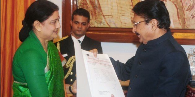 Sasikala met Tamil Nadu Governor C Vidyasagar Rao on 9 February, 2017.