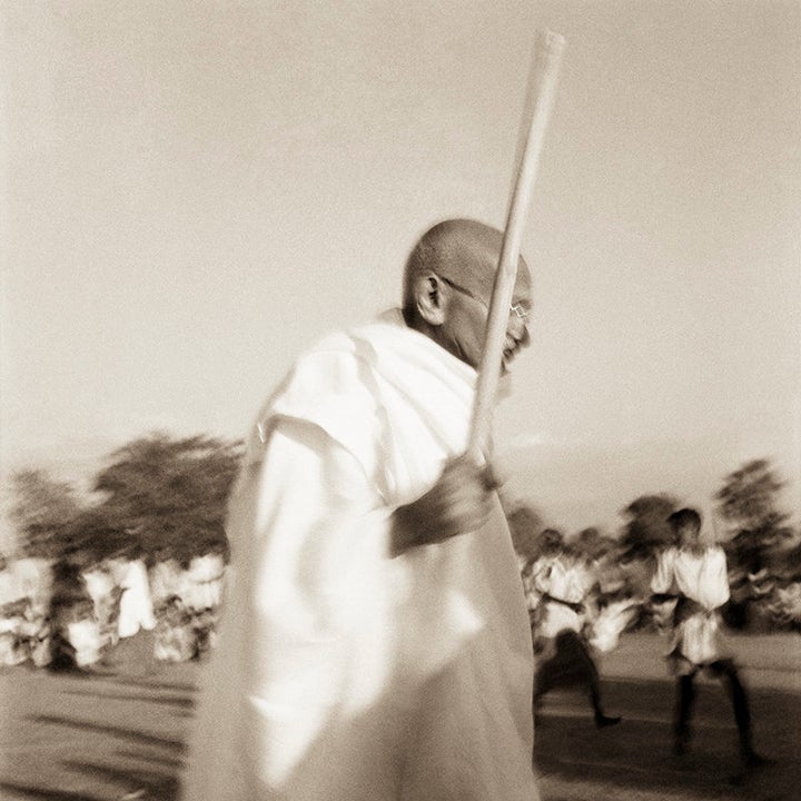 Mahatma Gandhi in the riot affected areas of Noakhali, East Bengal, 1946.