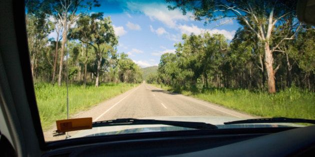 AUSTRALIA - FEBRUARY 26: View from car of road through the Daintree Rainforest, Queensland, Australia. (Photo by Tim Graham/Getty Images)