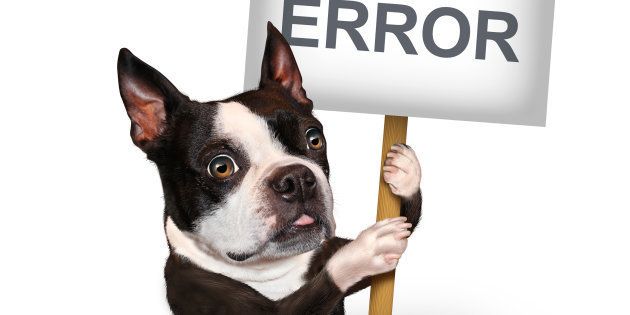 404 error page not found concept and a broken or dead link symbol as a dog emerging from a hole holding a sign with text for breaking the network connection resulting in internet search problems.