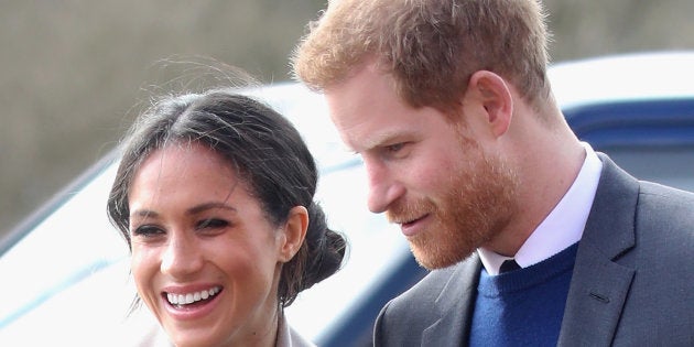 Prince Harry and Meghan Markle visit the Eikon Centre on March 23, 2018 in Lisburn, Nothern Ireland.