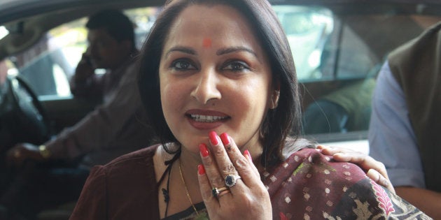 NEW DELHI, INDIA - MARCH 12: Samajwadi Party MP from Rampur and actress Jayaprada arrives to attend the joint session of Parliament on March 12, 2012 in New Delhi, India.