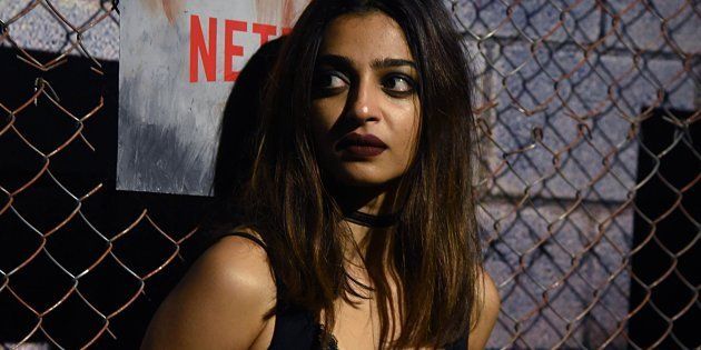 This photo taken on August 21, 2018 shows Indian actress Radhika Apte posing at an event to promote the upcoming Netflix Indian horror series 'Ghoul' in Mumbai. (Photo by - / AFP) (Photo credit should read -/AFP/Getty Images)