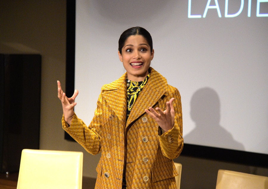 Pinto at the screening of 'Ladies First' in New York City in 2017.