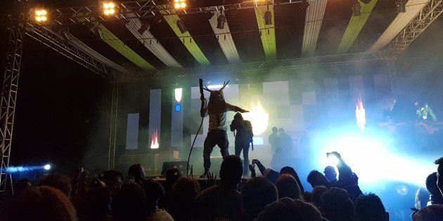 People at a local music festival in December 2017 in Shillong.
