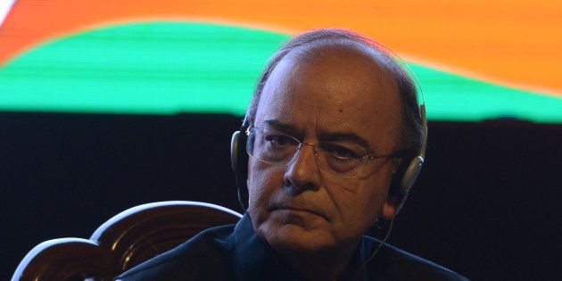 Minister of Defence, Finance and Corporate Affairs of India Arun Jaitley listens during the inaugural session of the India-Russia military and industrial conference in New Delhi on March 17, 2017.