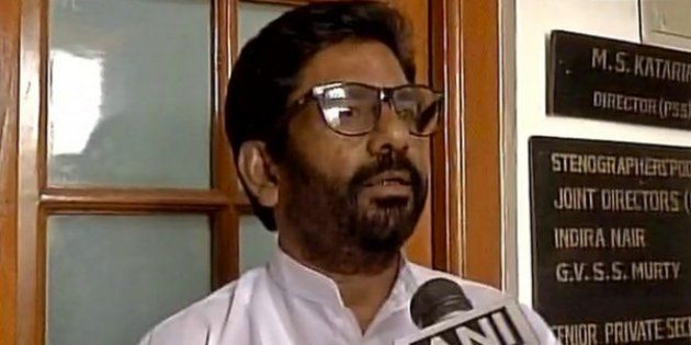 File photo of Shiv Sena MP Ravindra Gaikwad who assaulted an Air India staffer with a slipper.