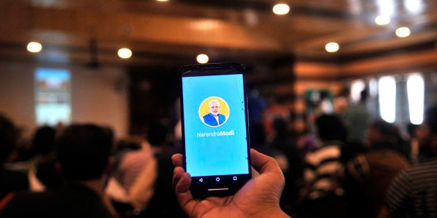 A picture of the Narendra Modi app.