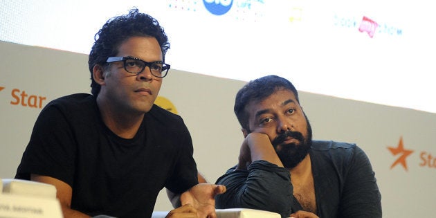 (From left) Vikramaditya Motwane and Anurag Kashyap at the 2016 press conference for the Jio MAMI Mumbai Film Festival in Mumbai.