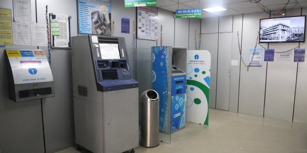 CHANDIGARH, INDIA - NOVEMBER 10: ATM room at Panjab university branch on November 10, 2016 in Chandigarh, India.