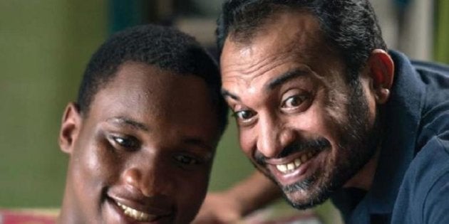 Samuel Robinson and Soubin Shahir in a still from 'Sudani from Nigeria'.