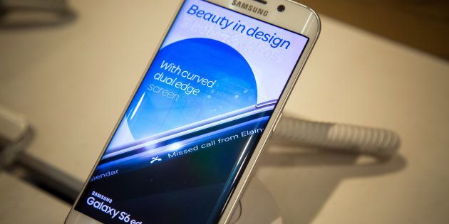 A Samsung Galaxy S6 edge smartphone
