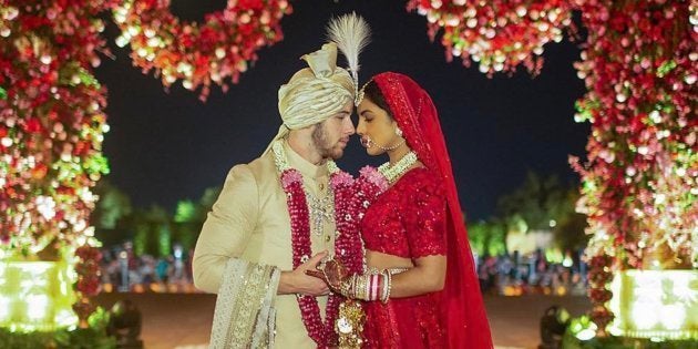 Priyanka Chopra and Nick Jonas in a photo after their 'Hindu' ceremony.