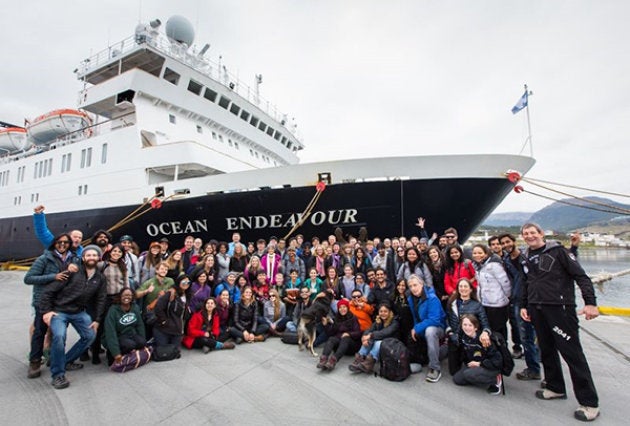 The expedition team at Ushuaia before boarding the ship.