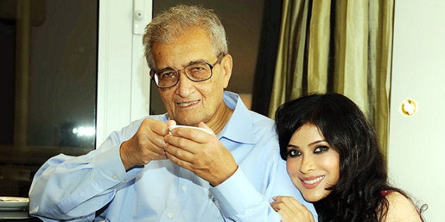 Amartya Sen and daughter Nandana Sen.