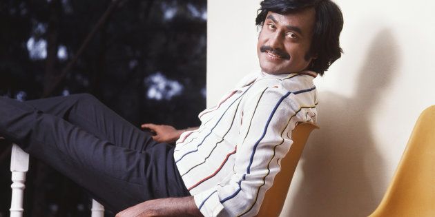 1985, Portrait of Indian film actor Rajinikanth. (Photo by Dinodia Photos/Getty Images)