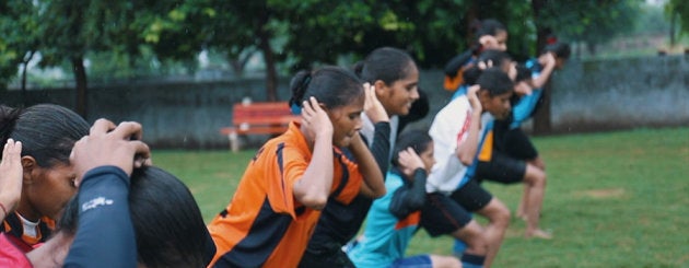 Till last year, all they had was a set of bricks in place of goalposts. The pitch was barren.