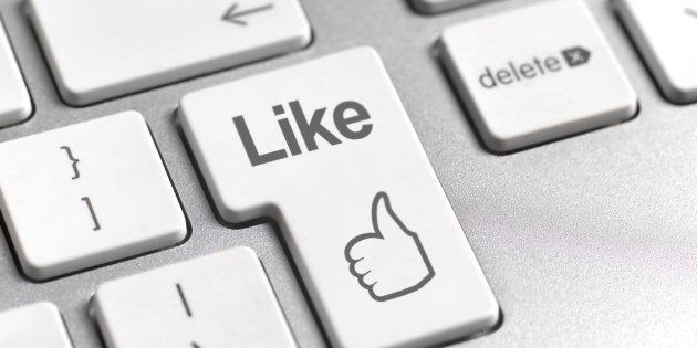 Social media 'Like' symbol on keyboard