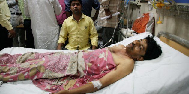 Saharanpur: An injured being treated at a hospital in Saharanpur on Wednesday, a day after fresh clashes. PTI Photo (PTI5_24_2017_000161B) *** Local Caption ***