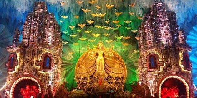 Gouranga Kuila’s pavilion art for a puja in Kolkata