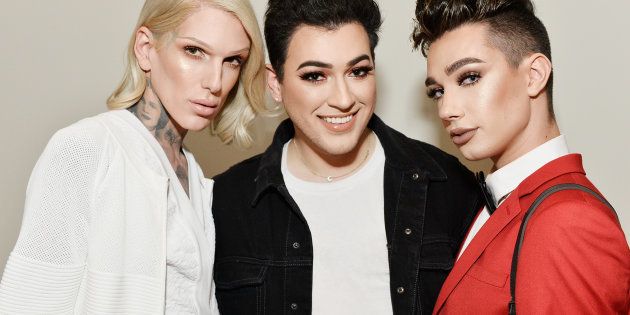 Jeffree Star, Manny Gutierrez and James Charles celebrate The Launch Of KKW Beauty on June 20, 2017 in Los Angeles. (Stefanie Keenan/Getty Images for Full Picture)