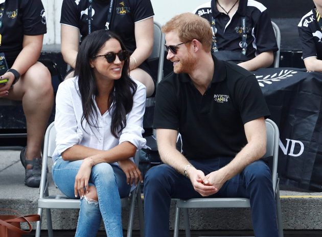 Prince Harry and girlfriend Meghan Markle watch the wheelchair tennis event during the Invictus Games in Toronto, Ontario, Canada September 25, 2017. REUTERS/Mark Blinch