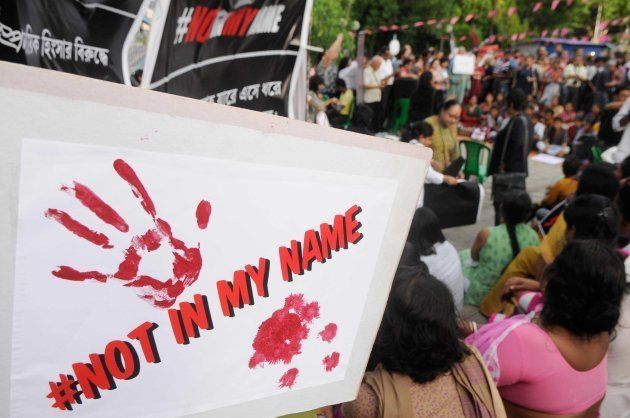 Citizens protest named 'Not In My Name' against recent lynching incidents at Madhusudan Mancha on June 28, 2017 in Kolkata.