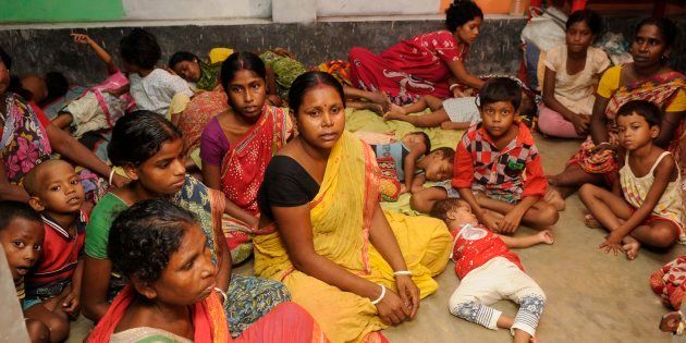Temporary relief camps run by locals for the people affected by communal violence during protests over an objectionable social media post on July 5, 2017 in North 24 Parganas, India.