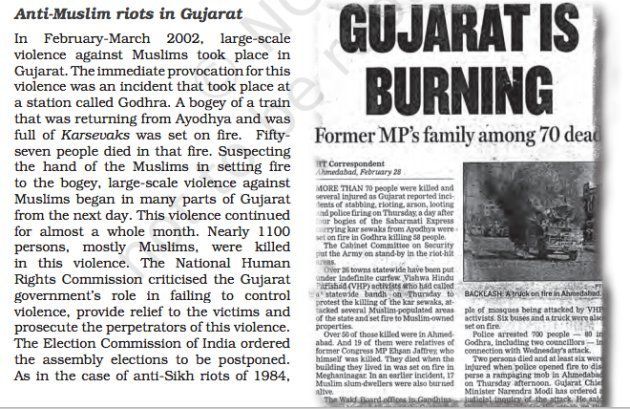 NCERT political science textbook for Class 12: Anti-Muslim riots to be called Gujarat riots.