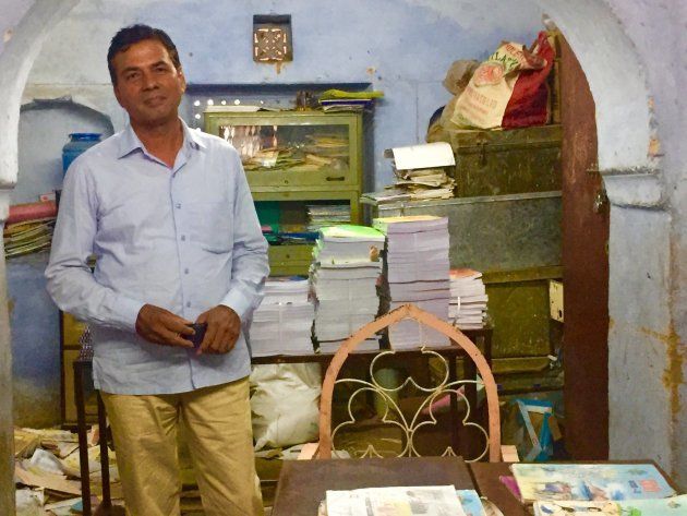 Mahvir Sihag, a math teacher in Rajasthan, at his school.