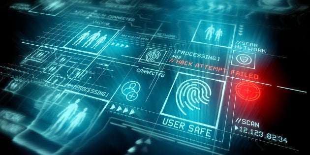 Digital Security and data protection. Conceptual illustration with advanced technology digital display.