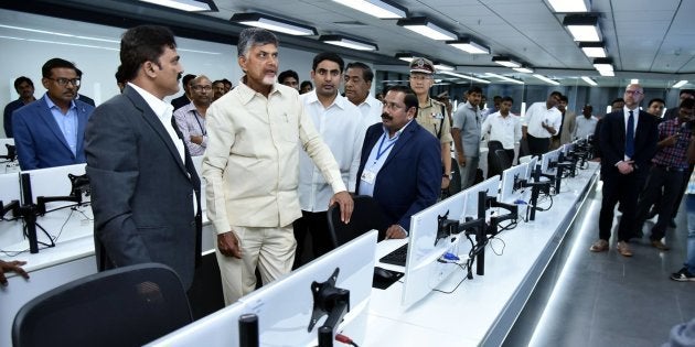 AP CM N Chandrababu Naidu at the inauguration of the APCSOC.