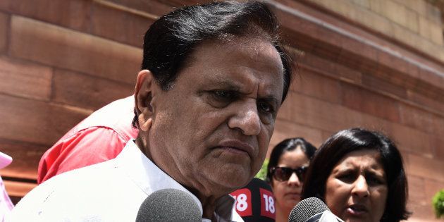 Congress Rajya Sabha MP Ahmed Patel talking to media person on the issue of attacks on Dalits in Gujarat's Una.