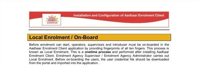 Screenshot of a UIDAI document on configuring the ECMP client