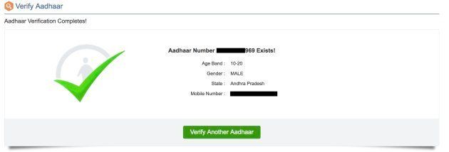 The Aadhaar numbers leaked on the website were verified as genuine.