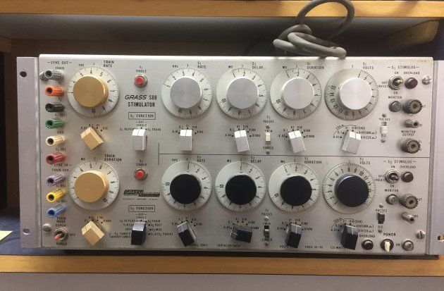 An analogue stimulator that's part of the equipment gathered at the NCBS archive.