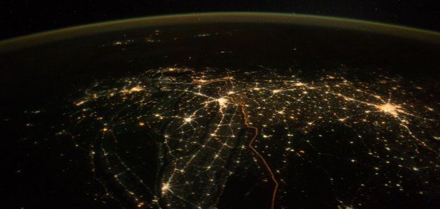 A real satellite photo of India at night. Just not on Diwali.