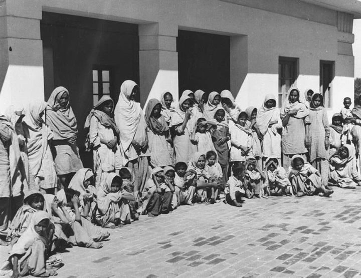 Photographed of "rescued" non-Muslim Women and Children who arrived in the Ganga Ram Transit Camp in Lahore in February 1948. from Campbellpoer and Kunjab Refugee Camps in Pakistan for evacuation to India under military escort
