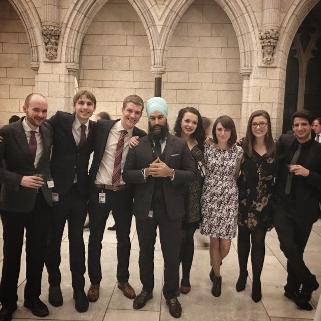 NDP leadership candidate Jagmeet Singh meets with students in this undated photo.