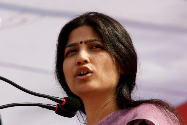 Dimple Yadav, wife of Samajwadi Party (SP) president and chief minister of the northern state of Uttar Pradesh Akhilesh Yadav, addresses an election campaign rally in Agra, India February 8, 2017.