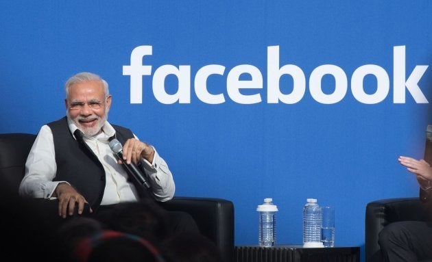 Indian Prime Minister Narendra Modi attends a Townhall a Townhall meeting, at Facebook headquarters in Menlo Park, California, on September 27, 2015.